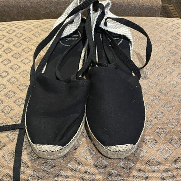 Toni Pons Valencia Black Linen Wedge Espadrille, size 39 (8.5) - Picture 3 of 8